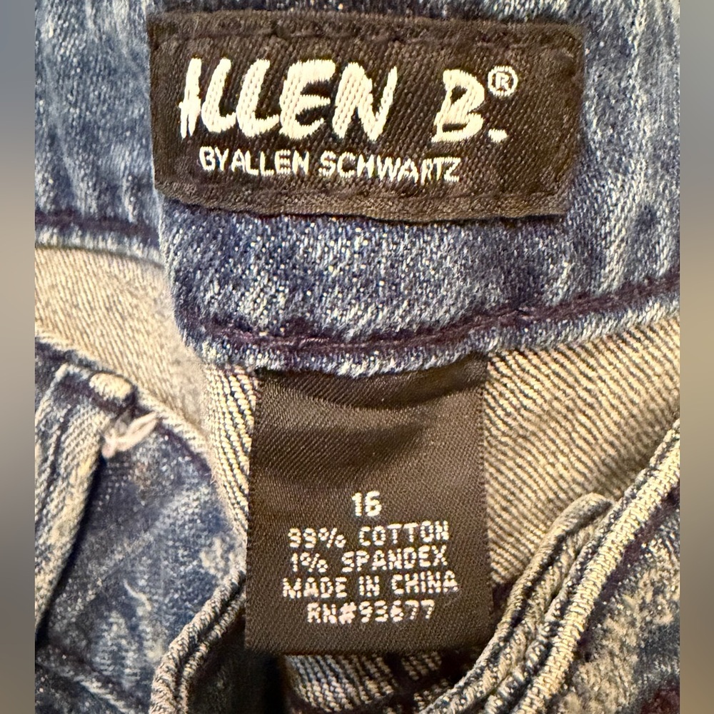Allen B rhinestone pocket jeans size 15 Y2K glam denim - Picture 12 of 13
